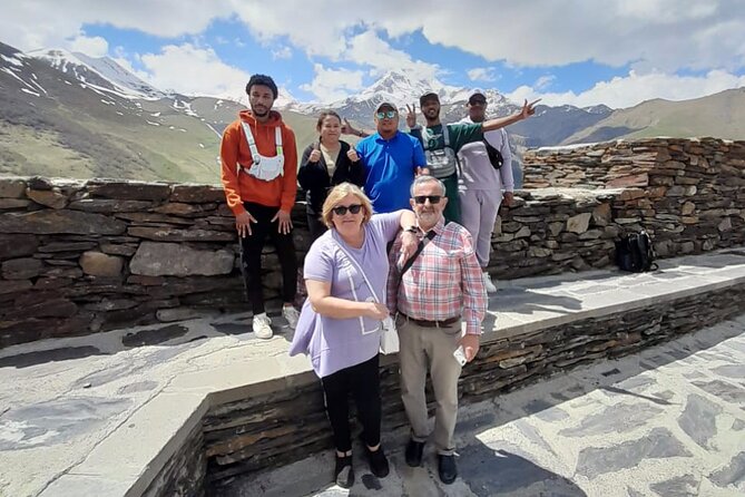 Day tour to mountains Jinvali lake, Ananuri, Kazbegi, Arch friendship - The Georgian Military Highway toward Gudauri