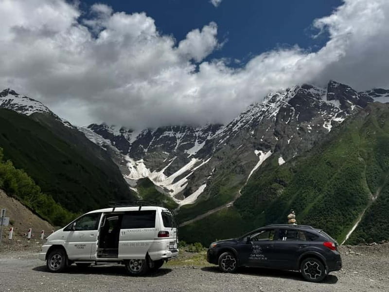 From Kutaisi: Svaneti Mountain Villages 2-Day 4x4 Safari - Day one: Kutaisi to Ushguli and the Shkhara Glacier