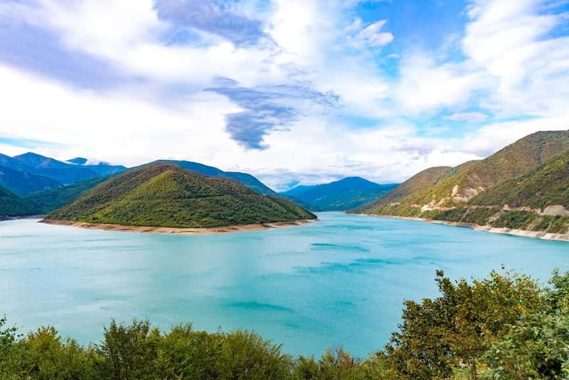 From Tbilisi: Guided Day Trip to Ananuri, Gudauri, & Kazbegi - Zhinvali Reservoir: a quick blue-water beginning
