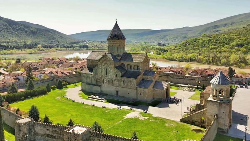 Jvari, Mtskheta, Gori & Uplistsikhe tour from Kutaisi - Jvari Monastery and the view over Mtskheta