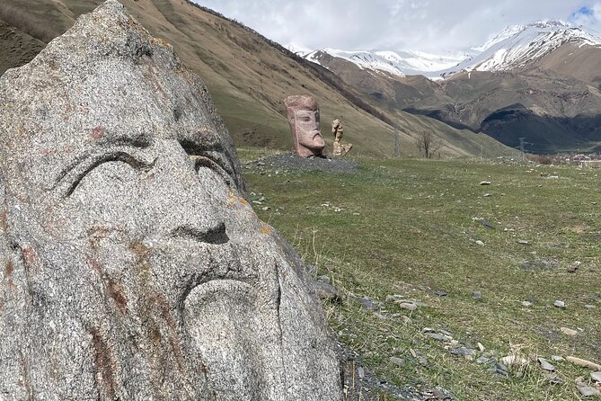 Kazbegi-Ananuri-Gudauri: Epic Views & History (Group) - Sno’s stone heads and Elia Mountain