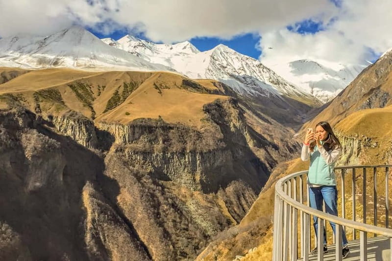 Kazbegi, Stepantsminda, and Gudauri Tour - Ananuri Fortress: carved stone beside the highway