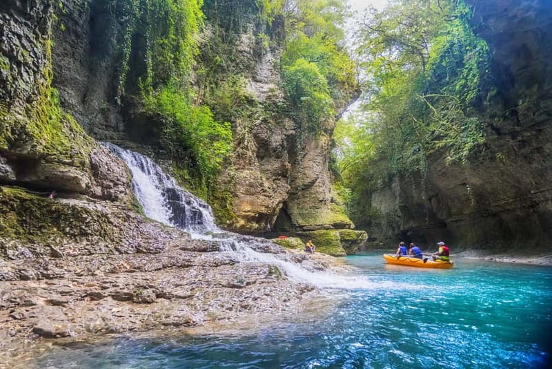 Kutaisi: Prometheus Cave & Martvili Canyon Guided Tours - Walking the 700-meter route at Martvili Canyon