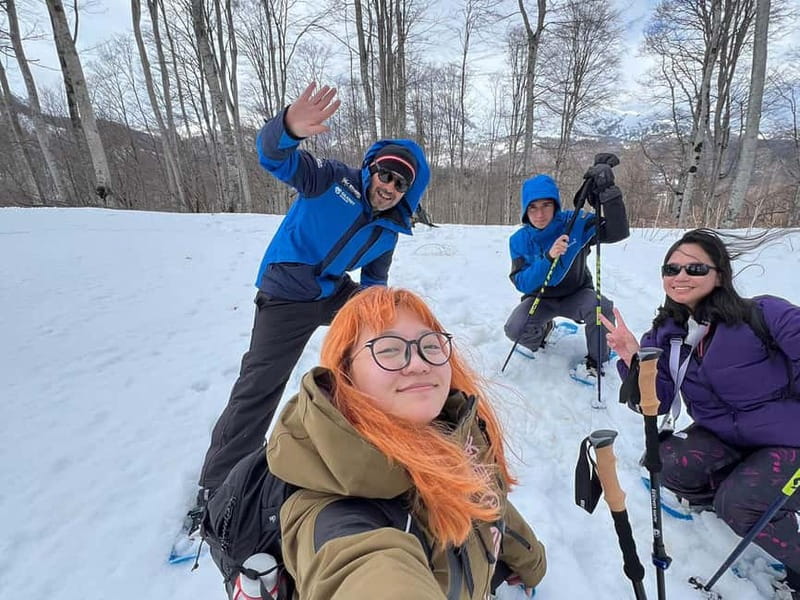 Snowshoeing in Bakuriani, Caucasus Mountains - A traditional village before the trail