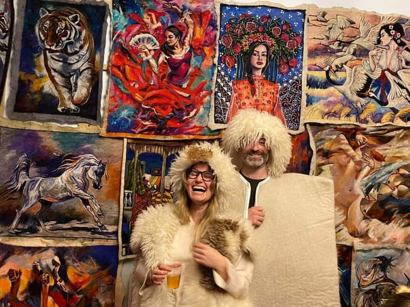 Tbilisi: Felting Art & Wool Craft at Local Workshop - Arriving at the black door near Hotel Wine Palace