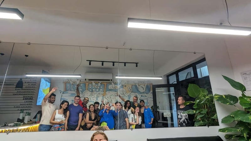 Tbilisi: Irine's Pub Crawls - Starting at Fabrika, where the group comes together