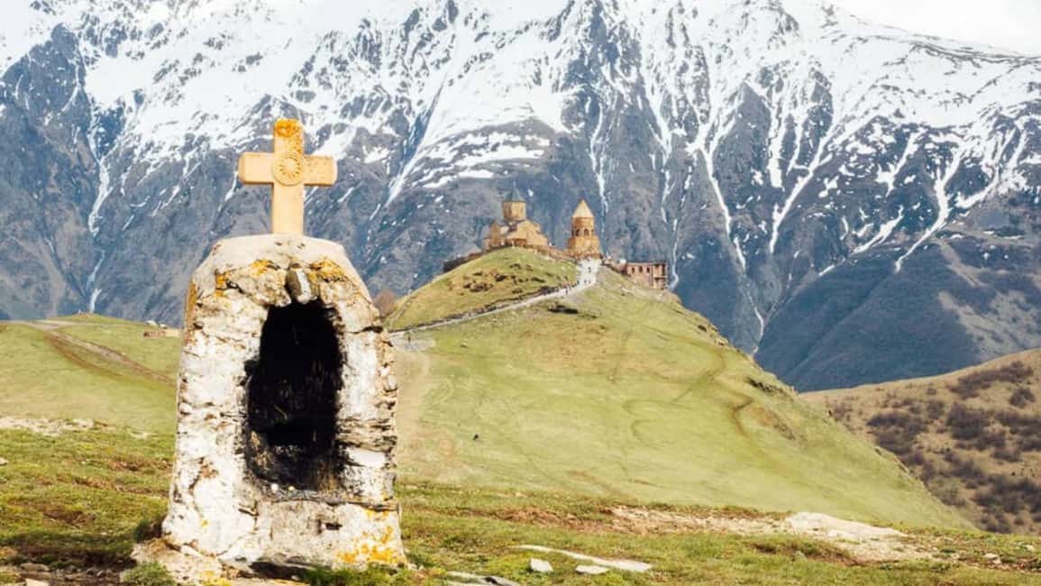 Tbilisi to Kazbegi Gudauri Ananuri Zhinvali Group GuidedTour - Ananuri Fortress brings the history into focus