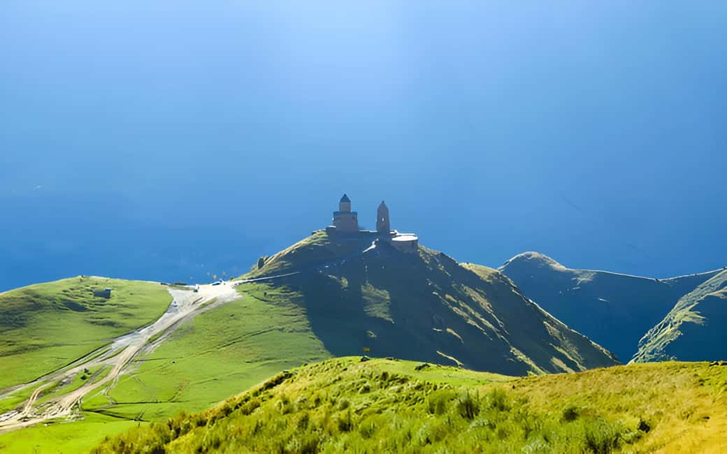 Tbilisi to Kazbegi Gudauri Ananuri Zhinvali Group GuidedTour - The 4WD ride to Gergeti Trinity Church