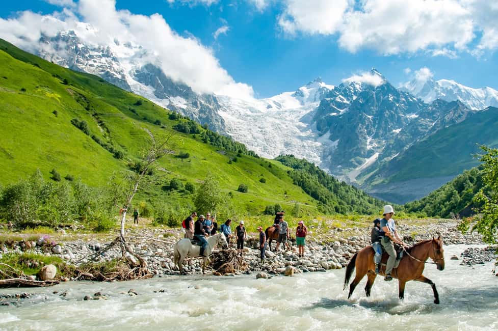 Ushguli: Horse Riding Tour to Shkhara Glacier - Riding beside the Enguri River